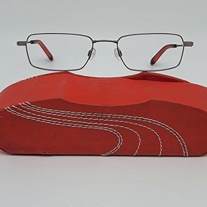 *SOLD* Puma PU15319 GR Grey Red Rectangular Eyeglasses Frame w/ Case 52-18-145